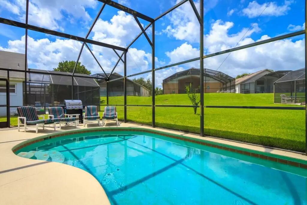 Florida vacation villa with a private swimming pool and patio